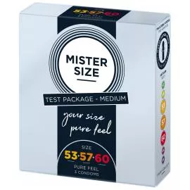 Набір презервативів Mister Size - pure feel - 53-57-60 (3 condoms), 3 розміри, товщина 0,05 мм - 3