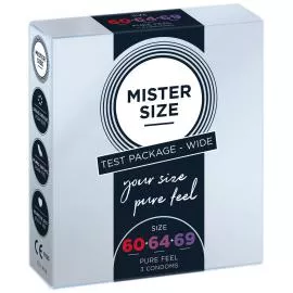 Набір презервативів Mister Size - pure feel - 60-64-69 (3 condoms), 3 розміри, товщина 0,05 мм - 1