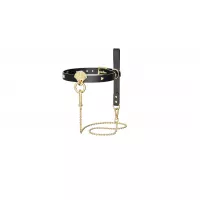 Розкішний нашийник з повідцем Zalo Collar & Leash Set Black