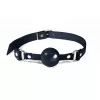 Кляп силіконовий Feral Feelings Silicon Ball Gag Black/Black, чорний ремінь, чорна кулька