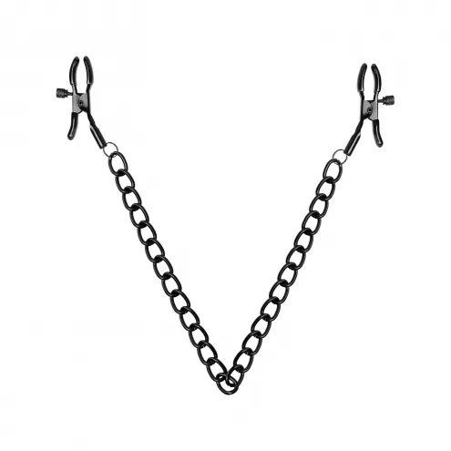 Затискачі для сосків Bedroom Fantasies Nipple Clamps with Chain - Black