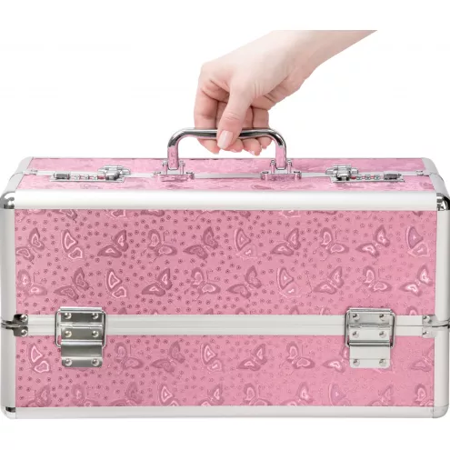 Большой кейс для хранения секс-игрушек BMS Factory Large Lokable Vibrator Case Pink, кодовый замок
