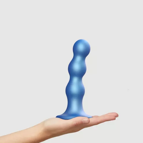 Насадка для страпону Strap-On-Me Dildo Plug Balls Blue Metallic XL