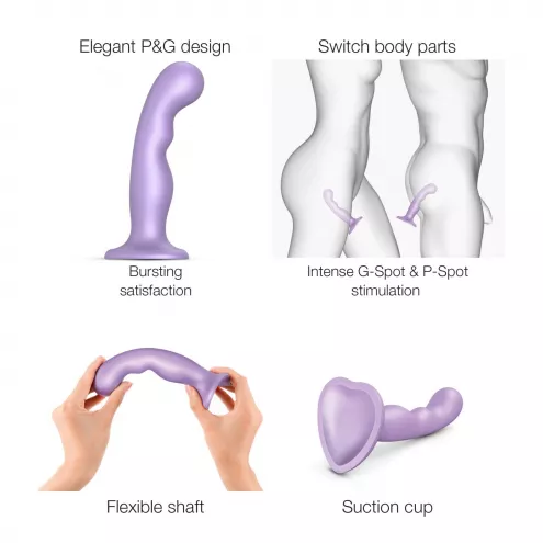 Насадка для страпону Strap-On-Me Dildo Plug P&G Lilas Metallic L