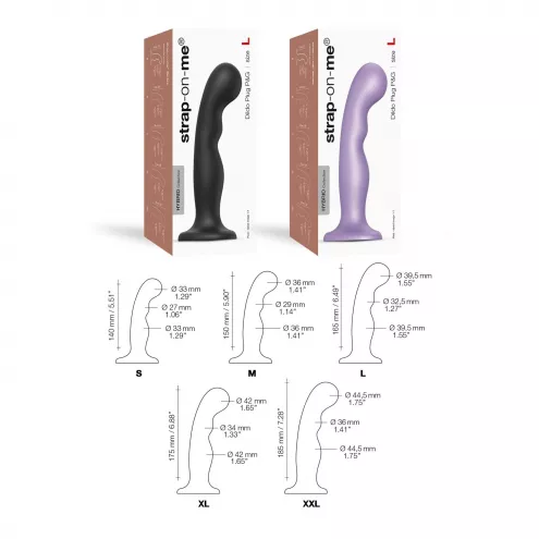 Насадка для страпону Strap-On-Me Dildo Plug P&G Lilas Metallic L