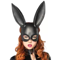 (SALE) Маска кролика Leg Avenue Masquerade Rabbit Mask Black, довгі вушка, на резинці