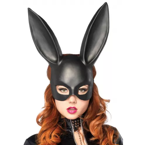 (SALE) Маска кролика Leg Avenue Masquerade Rabbit Mask Black, довгі вушка, на резинці