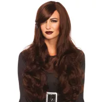 Волнистый парик с косой челкой Leg Avenue Long Wavy Wig 68 см, коричневый