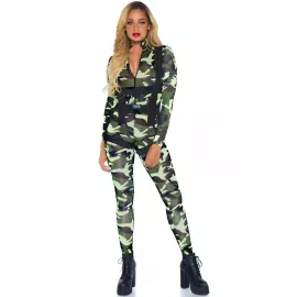 Эротический костюм десантницы Leg Avenue Pretty Paratrooper XL, комбинезон, портупея - 4