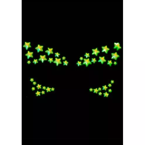 Прикраса-зірочки для тіла Leg Avenue Celeste face jewels sticker, наклейки, світяться у темряві
