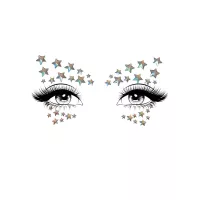 Прикраса-зірочки для тіла Leg Avenue Celeste face jewels sticker, наклейки, світяться у темряві