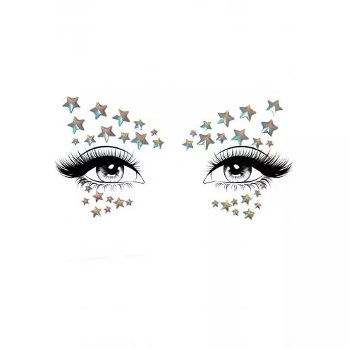 Прикраса-зірочки для тіла Leg Avenue Celeste face jewels sticker, наклейки, світяться у темряві