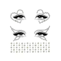Набір страз-прикрас для тіла Leg Avenue Ayla face jewel sticker, наклейки, світяться у темряві