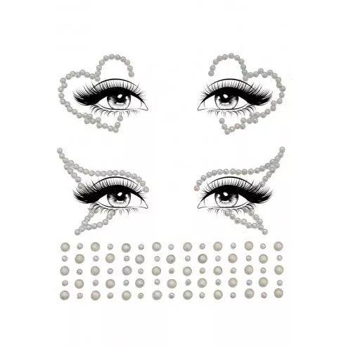 Набір страз-прикрас для тіла Leg Avenue Ayla face jewel sticker, наклейки, світяться у темряві