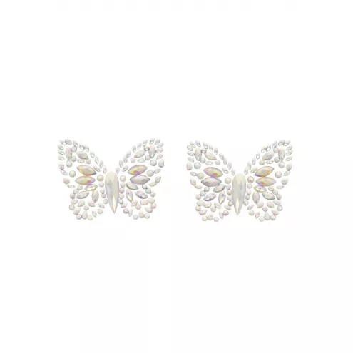 Пестис-метелики із кристалів Leg Avenue Chrysallis nipple sticker, наклейки, світяться у темряві