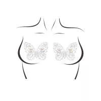 Пестис-метелики із кристалів Leg Avenue Chrysallis nipple sticker, наклейки, світяться у темряві