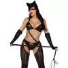 Эротический костюм кошечки-госпожи Leg Avenue Mistress Kitty S, перчатки, комбинезон, маска