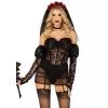 Эротический костюм черной невесты Leg Avenue Heartbreak Bride XS, боди, рукава, вуаль, чокер