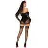 Эротический костюм черной невесты Leg Avenue Heartbreak Bride XS, боди, рукава, вуаль, чокер
