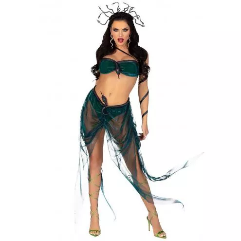 Еротичний костюм Медузи Горгони Leg Avenue Medusa Costume М, топ, спідниця, нарукавники, прикраси