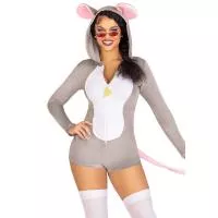 Комбінезон-костюм мишки Leg Avenue Comfy Mouse XS, з капюшоном