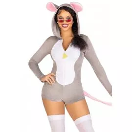 Комбинезон-костюм мышки Leg Avenue Comfy Mouse М, с капюшоном - 1