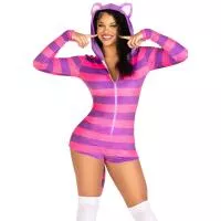 Комбінезон-костюм кішечки Leg Avenue Comfy Cheshire L, з капюшоном
