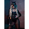 Эротический костюм кошечки Leg Avenue Fierce Feline М, боди, пояс с подвязкой, маска кошки