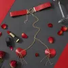 Пэстис-сердечки с цепочками и чокером JSY Nipple Sticker RT236114 Red