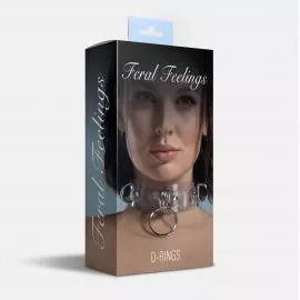 Ошейник для фиксации Feral Feelings - D-Rings Trasparent - 2