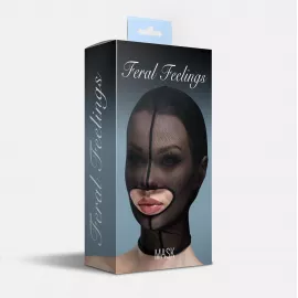Маска сітка з відкритим ротом Feral Feelings - Hood Mask Black - 2