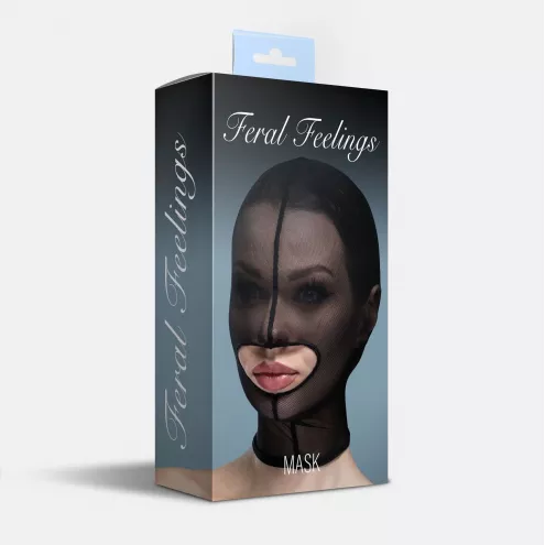 Маска сітка з відкритим ротом Feral Feelings - Hood Mask Black