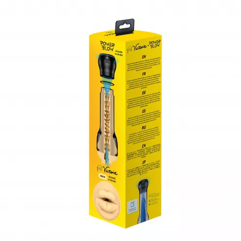 Мастурбатор-ротик Kiiroo FeelVictoria Mouth с всасывающей интерактивной насадкой PowerBlow Combo Set