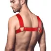 Чоловіча портупея з натуральної шкіри Feral Feelings - Bulldog Harness Red