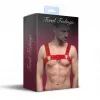 Чоловіча портупея з натуральної шкіри Feral Feelings - Bulldog Harness Red