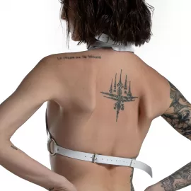 Ліф Серце з натуральної шкіри Feral Feelings - Hearts Bra White - 2