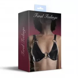 Ліф із натуральної шкіри Feral Feelings - Bikini Top Black - 4