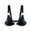 Ліф із натуральної шкіри Feral Feelings - Bikini Top Black