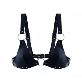 Ліф із натуральної шкіри Feral Feelings - Bikini Top Black - 1