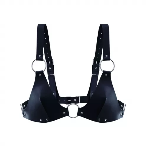 Ліф із натуральної шкіри Feral Feelings - Bikini Top Black