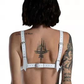 Ліф із натуральної шкіри Feral Feelings - Bikini Top White - 4