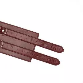 Шкіряний пояс для бондажу Liebe Seele Wine Red Waist Cuff S Size - 8