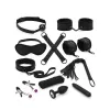 Набір Liebe Seele Black Lace and Neoprene 11pcs Bondage Kit, анальна пробка з кристалом, вібропуля