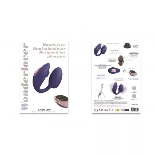 Віброяйце з вакуумною кліторальною стимуляцією Love To Love Wonderlover MIDNIGHT INDIGO