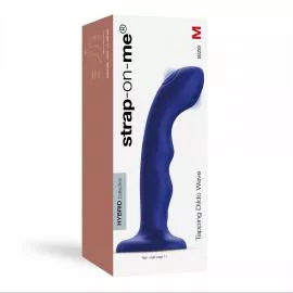 Насадка для страпону з подвійною точковою пульсацією Strap-On-Me TAPPING DILDO WAVE - NIGHT BLUE - 6