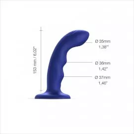 Насадка для страпону з подвійною точковою пульсацією Strap-On-Me TAPPING DILDO WAVE - NIGHT BLUE - 8