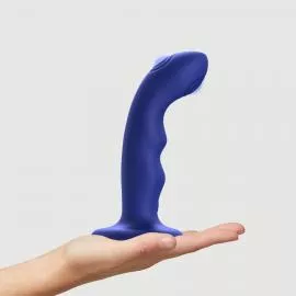 Насадка для страпону з подвійною точковою пульсацією Strap-On-Me TAPPING DILDO WAVE - NIGHT BLUE - 1