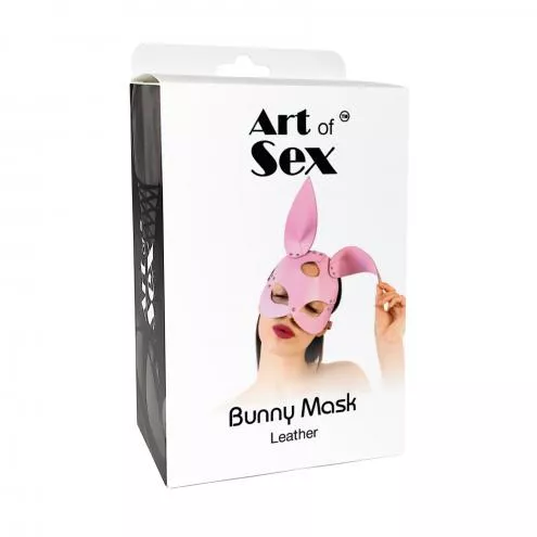 Шкіряна маска Зайчики Art of Sex - Bunny mask, колір Рожевий