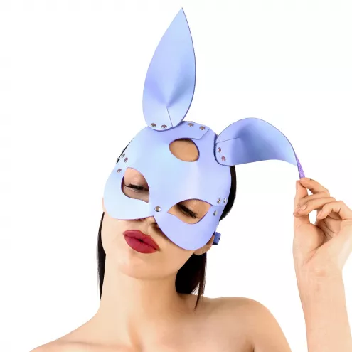Шкіряна маска Зайчики Art of Sex - Bunny mask, колір Лавандовий
