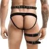Мужские гартеры из натуральной кожи Art of Sex - Serge, L-2XL